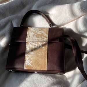 Elegant Brown and Tan cowhide Bag